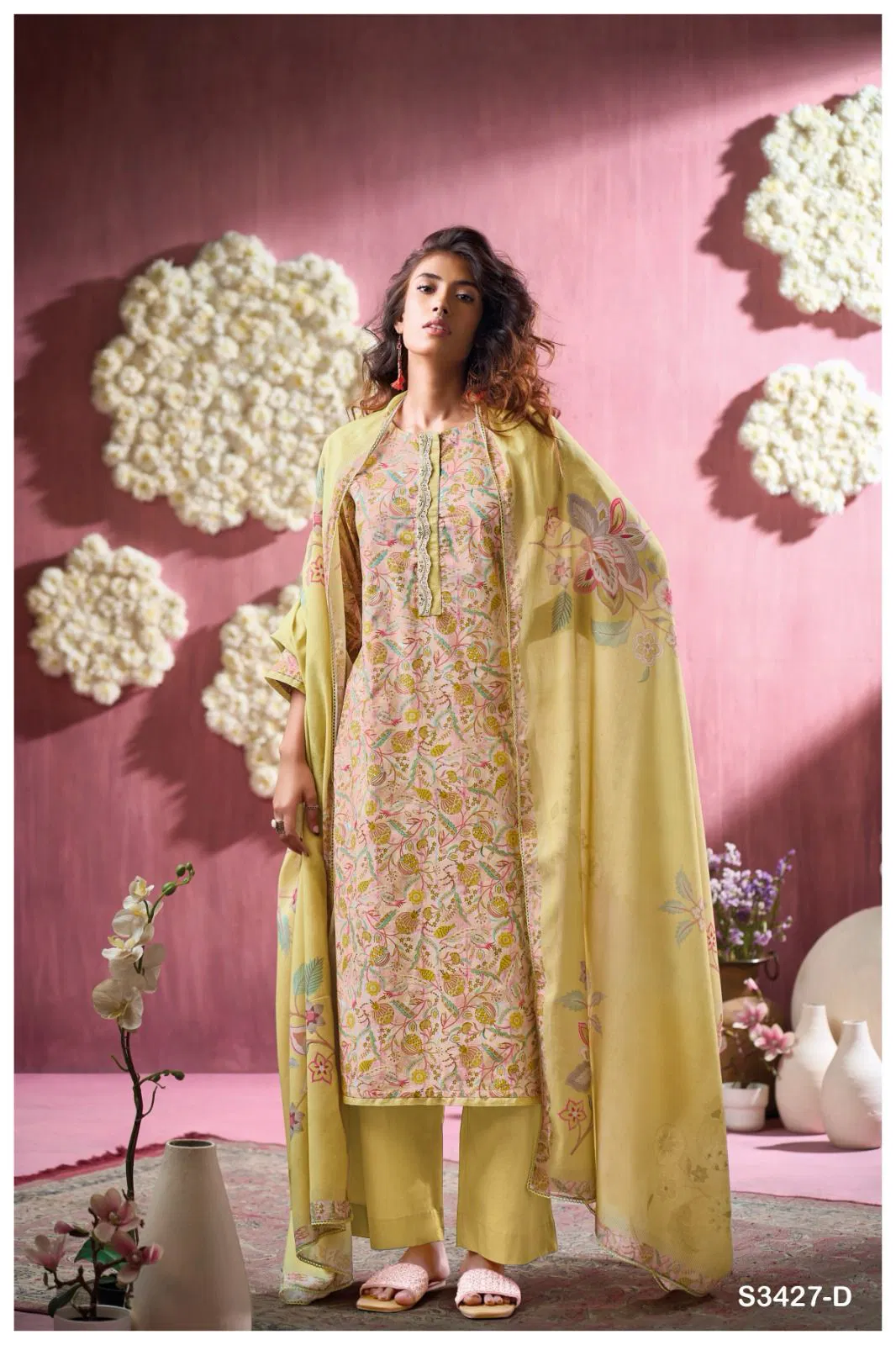 Ifrah 3427 by Ganga Cotton Printed Embroidered Salwar Suit Orders In India